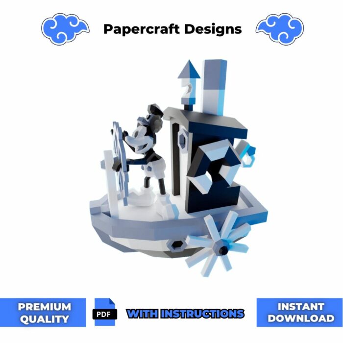 Mickey Mouse Steamboat Papercraft