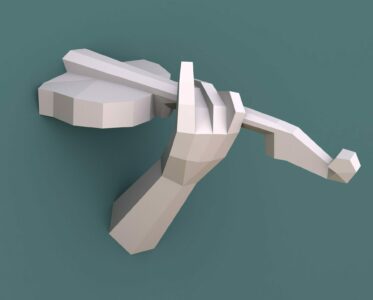 Instrument Violin In wall Low Poly Papercraft