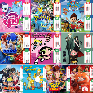 Multiplication Tables Child, Toy Story, Sonic, Spy X Family, Paw Patrol,My Little Pony, POkemon, Naruto, The Simpson