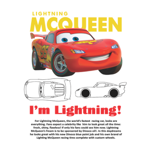 Flash Mcqueen Cars "I'm Lightning" Sublimation Transparent Edition 