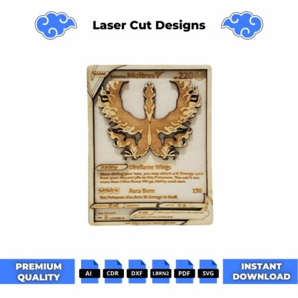 Moltres Pokemon Card Laser Cut File