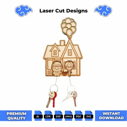 Up Keychain Holder Laser Cut File