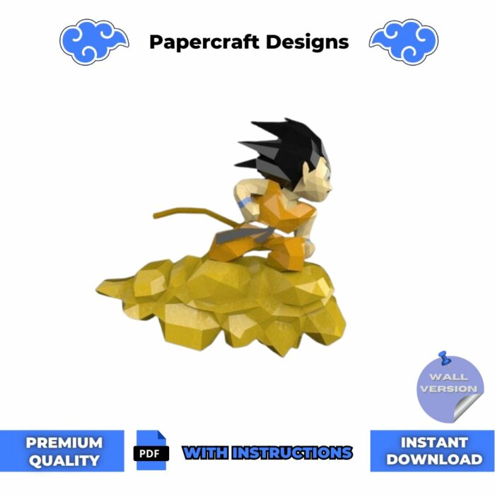 Goku on Nimbus Papercraft