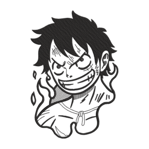 Picture of Luffy and Logo Embroidery Design