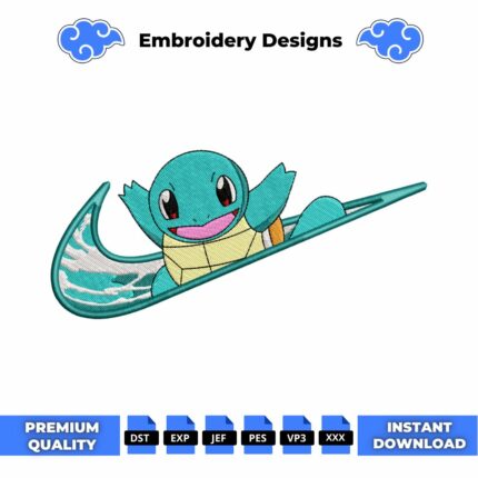 Squirtle Embroidery Design