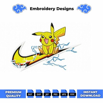 Pikachu Electric Embroidery Design