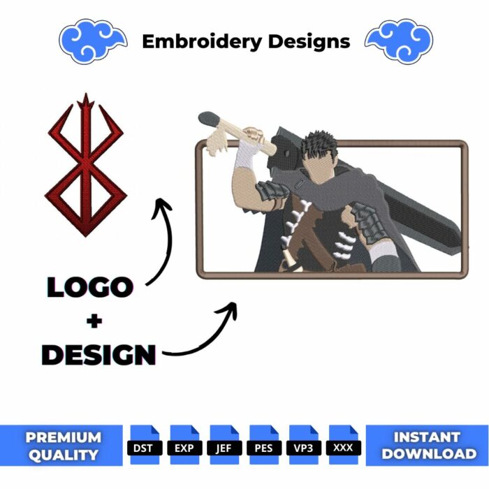 Berserk and Free Logo Embroidery Design