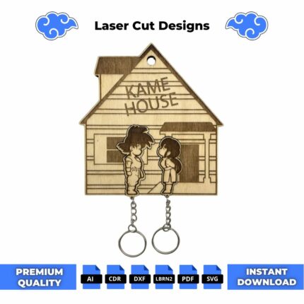 Kame House Key Holder Laser Cut File