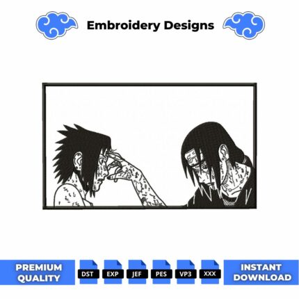 Itachi and Sasuke Embroidery Design