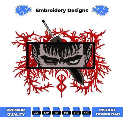 Berserk Guts Eyes Embroidery Design