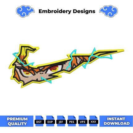 Zenitsu Swoosh Anime Embroidery Design