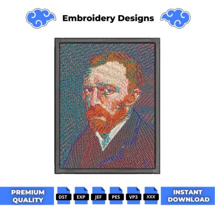 Van Gogh Portrait Embroidery Design