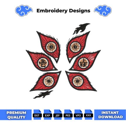 Kokushibo Eyes Demon Slayer Embroidery Design