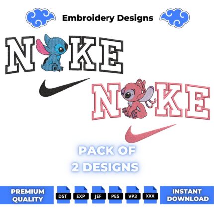 Bundle Stitch and Angel Swoosh Embroidery Design