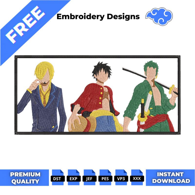 Matriz de bordado de One Piece grátis