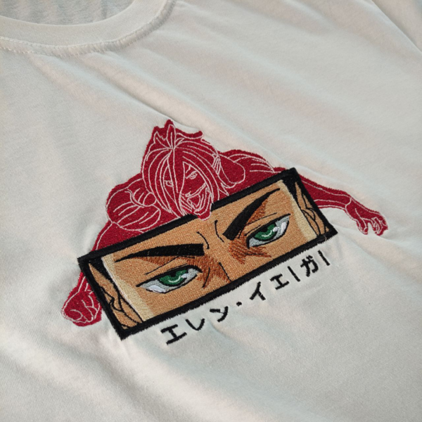 Attack on Titan Eren Eyes Embroidery Design stitched by a customer