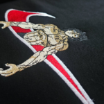 Baki Muscle Embroidery Design stitched by a customer