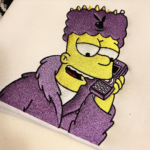 Bart Playboy Embroidery Design stitched by a customer