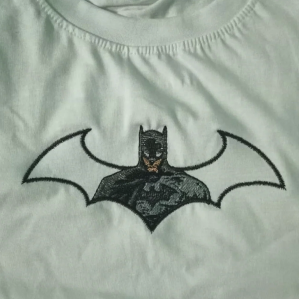 Batman Logo Embroidery Design stitched by a customer