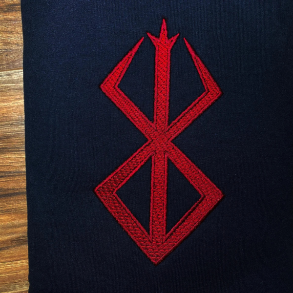 Berserk Logo Embroidery Design stitched by a customer