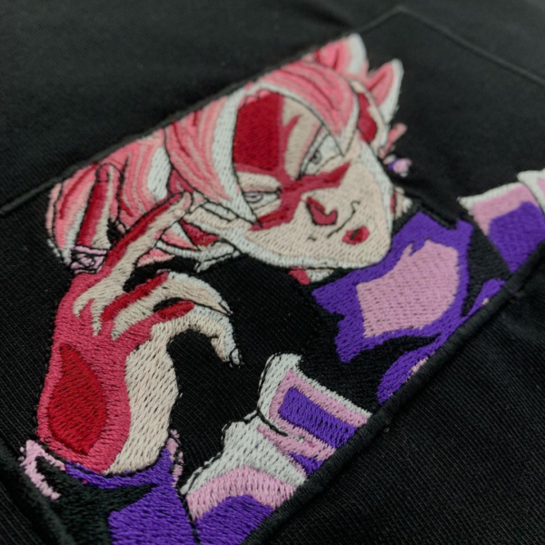 Black Goku Embroidery Design stitched by a customer
