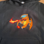 Charizard Embroidery Design stitched by a customer