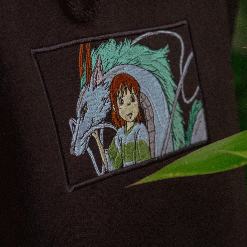 Chihiro and Dragon 2 Embroidery Design stitched by a customer