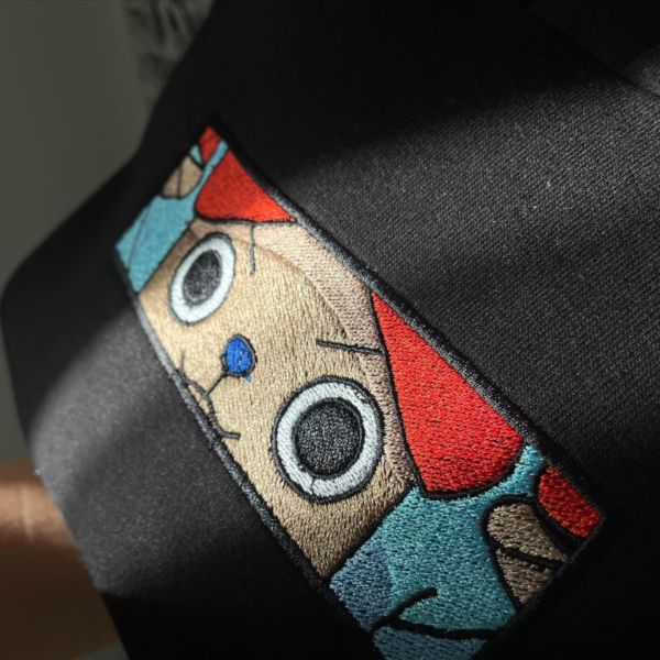Chopper Eyes Embroidery Design stitched by a customer