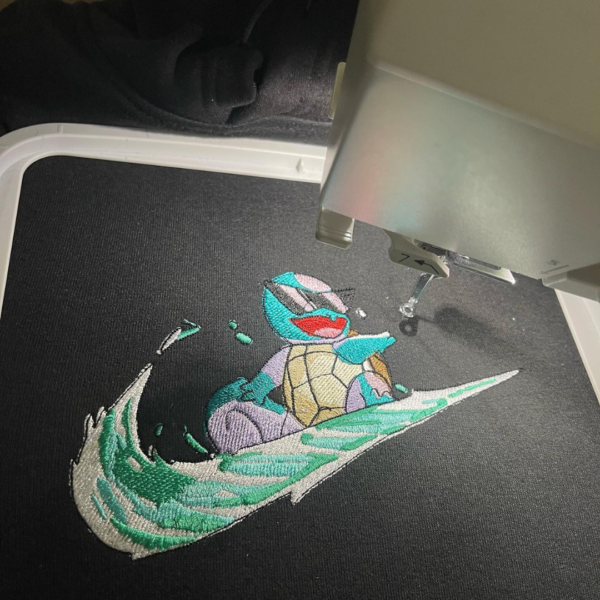 Cool Squirtle Embroidery Design stitched by a customer