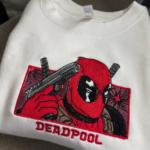 Deadpool Boxed Embroidery Design stitched by a customer