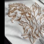 Doflamingo and Logo Embroidery Design stitched by a customer