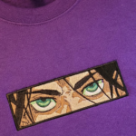 Eren Yeager Eyes Anime Embroidery Design stitched by a customer