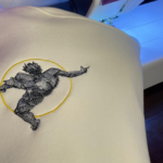 Fall of Icarus Embroidery Design stitched by a customer
