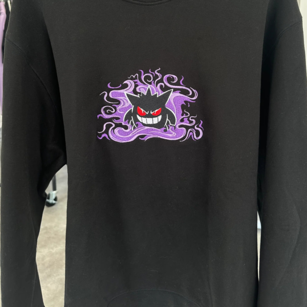 Gengar Pokemon Embroidery Design stitched by a customer
