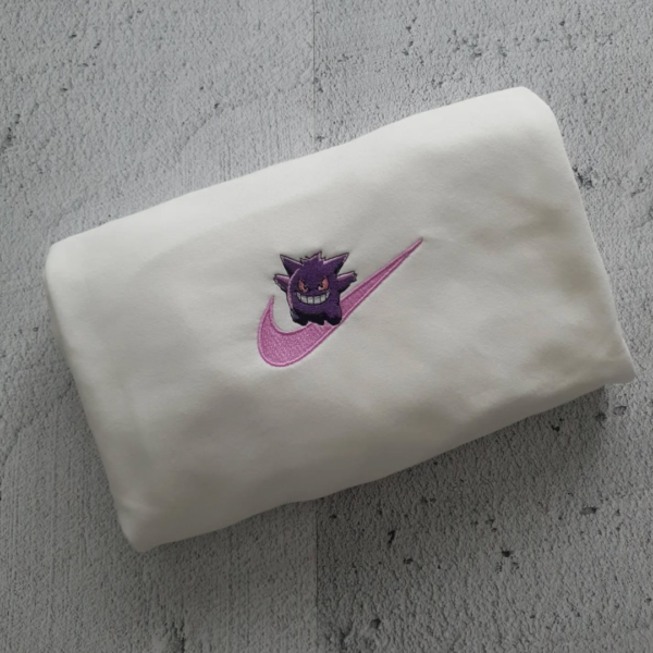 Gengar Swoosh Embroidery Design stitched by a customer