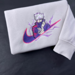 Gojo Swoosh Anime Embroidery Design stitched by a customer
