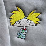 Hey Arnold and Helga Embroidery Design stitched by a customer