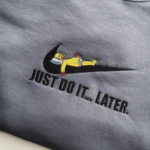 Homer Just Do It Later Embroidery Design stitched by a customer