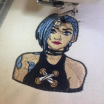 Jinx Arcane Embroidery Design stitched by a customer