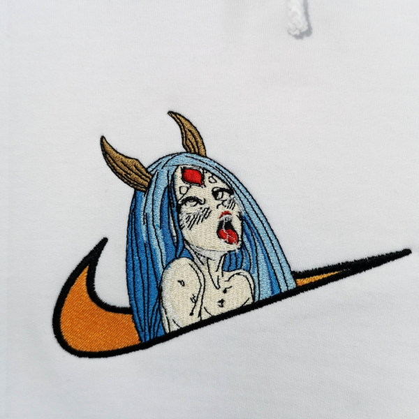Kaguya Otsutsuki Swoosh Embroidery Design stitched by a customer