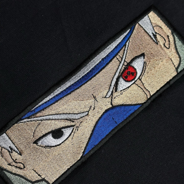 Kakashi Eyes Embroidery Design stitched by a customer