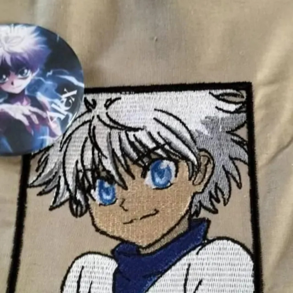 Killua Zoldyck Blue Embroidery Design stitched by a customer