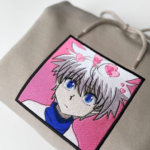 Killua Zoldyck Pink Embroidery Design stitched by a customer