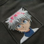 Killua Zoldyck Pink Embroidery Design stitched by a customer