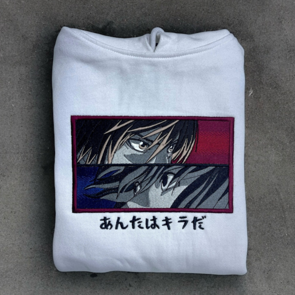 Kira VS L Death Note Embroidery Design stitched by a customer