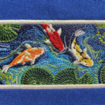 Koi Fish Boxed Embroidery Design stitched by a customer