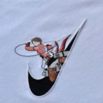 Levi Swoosh Anime Embroidery Design stitched by a customer