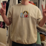 Luffy Embroidery Design stitched by a customer
