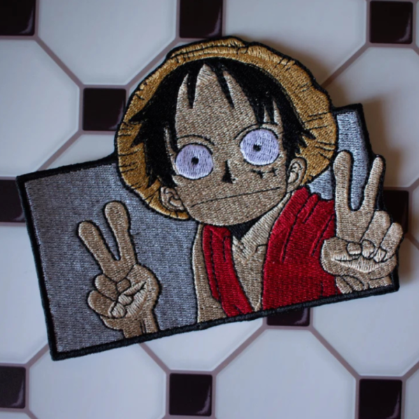 Luffy Embroidery Design stitched by a customer