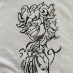 Luffy Gear 5 and Logo Embroidery Design stitched by a customer